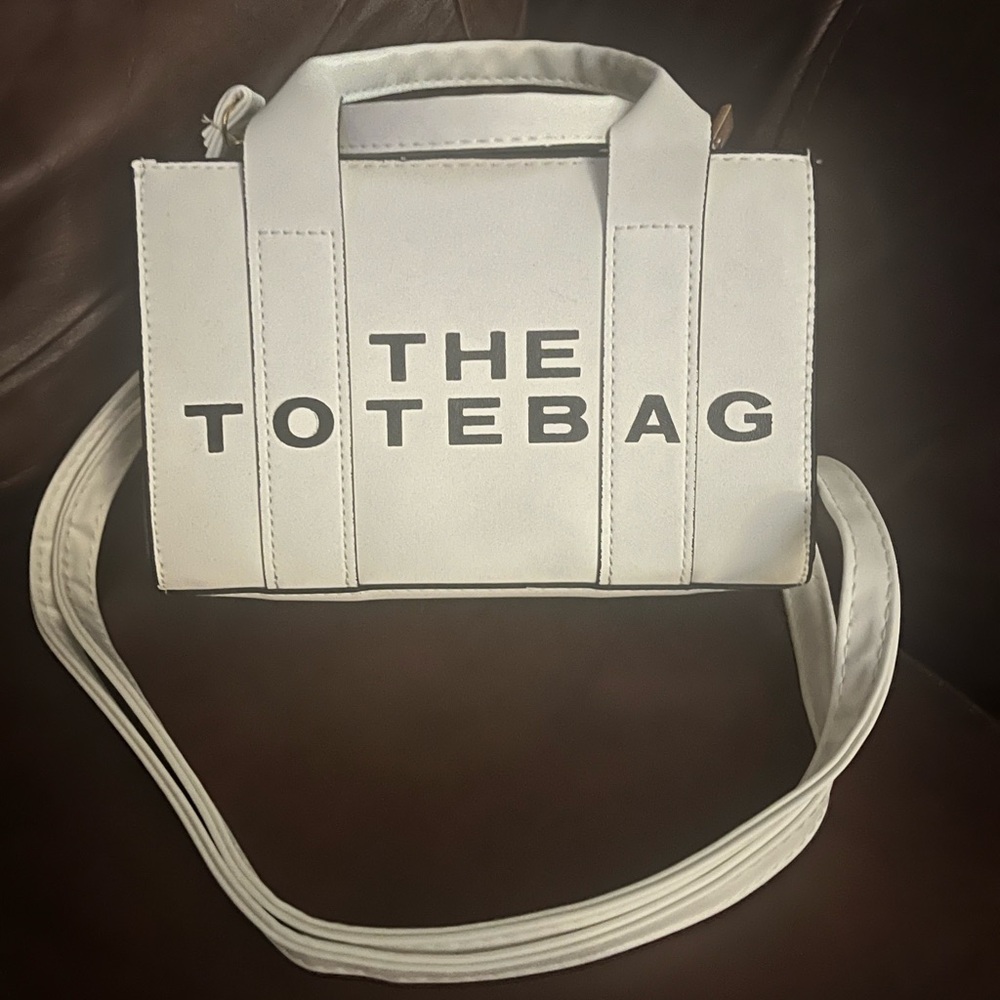 White Tote Bag with Adjustable Strap